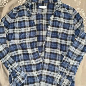 Blue Plaid Button Up Shirt